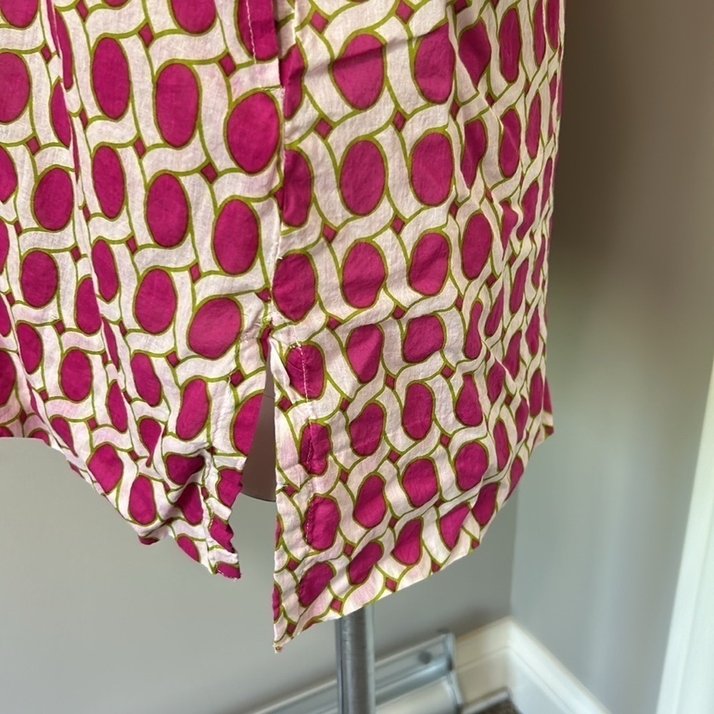 Gretchen Scott Designs Tunic Swim Coverup Dress Pink White Green Sz M - Picture 6 of 12